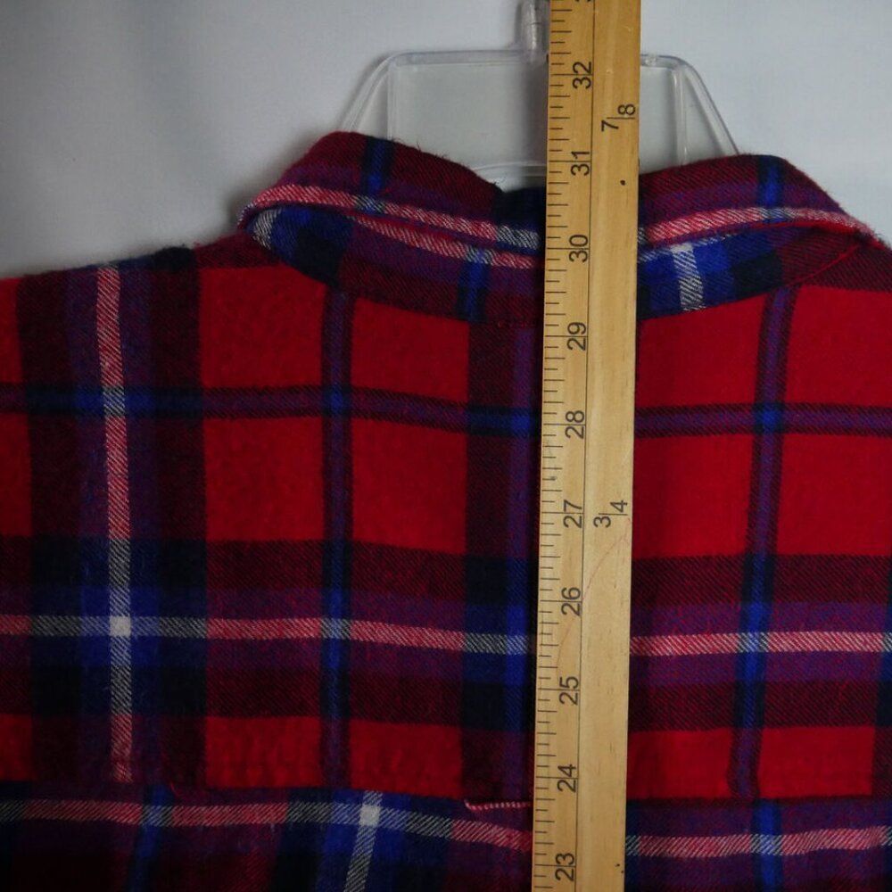 American Eagle Women's Size S Flannel Shirt Boyfriend Fit Soft Plaid Red - Picture 10 of 13